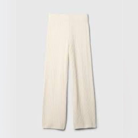Gap CashSoft Cable-Knit Sweater Pants size Large cream beige relaxed fit - Picture 3 of 10